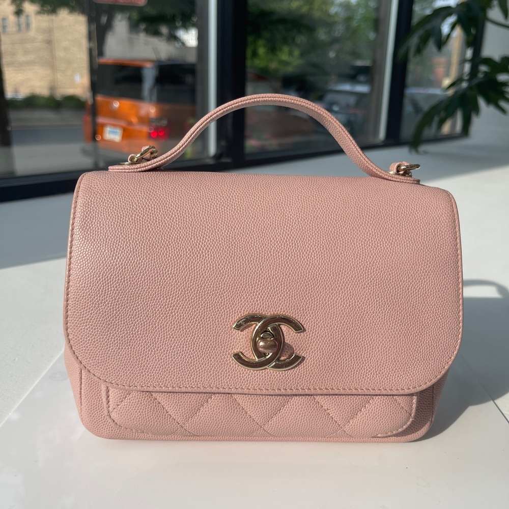 Sold CHANEL Caviar Quilted Small Business Affinity Flap Light Pink